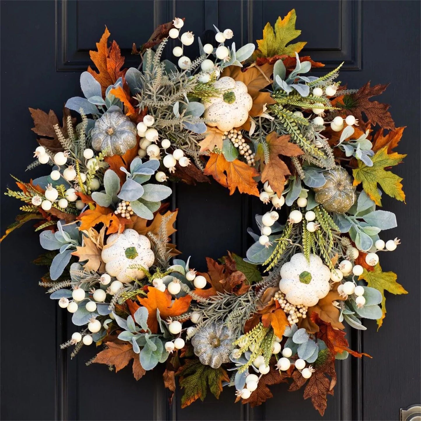 Decorative Wreath Clearance! Pumpkin Wreathfall Pumpkin Wreath Fall Year round Wreath for Front Door Artificial Fall Wreath Fall Front Door Wreath Family Farmhouse Decor and Thanksgiving Wreath