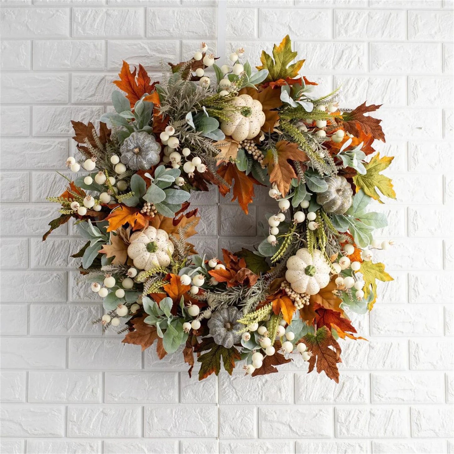 Decorative Wreath Clearance! Pumpkin Wreathfall Pumpkin Wreath Fall Year round Wreath for Front Door Artificial Fall Wreath Fall Front Door Wreath Family Farmhouse Decor and Thanksgiving Wreath
