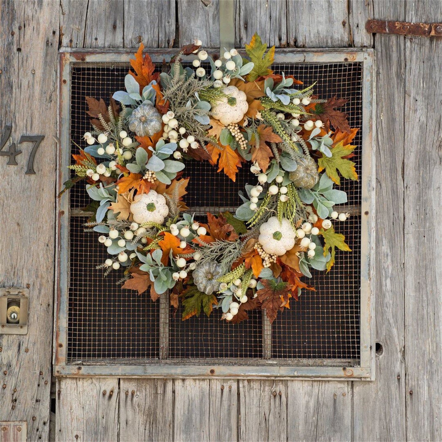 Decorative Wreath Clearance! Pumpkin Wreathfall Pumpkin Wreath Fall Year round Wreath for Front Door Artificial Fall Wreath Fall Front Door Wreath Family Farmhouse Decor and Thanksgiving Wreath