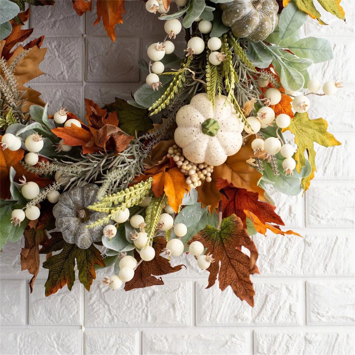 Decorative Wreath Clearance! Pumpkin Wreathfall Pumpkin Wreath Fall Year round Wreath for Front Door Artificial Fall Wreath Fall Front Door Wreath Family Farmhouse Decor and Thanksgiving Wreath