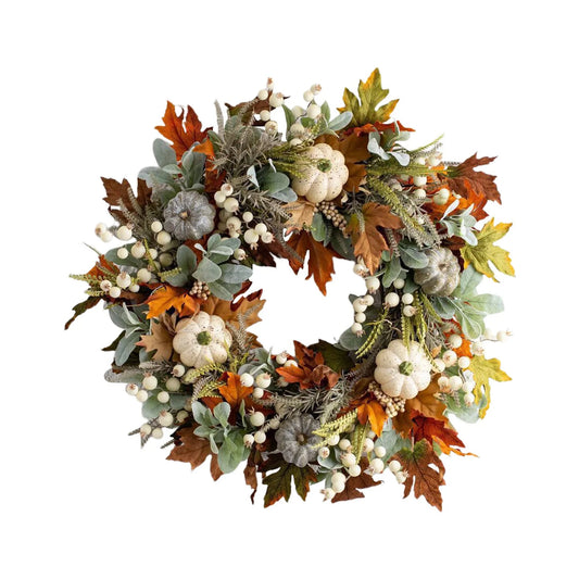 Decorative Wreath Clearance!  Pumpkin Wreathfall Pumpkin Wreath Fall Year round Wreath for Front Door Artificial Fall Wreath Fall Front Door Wreath Family Farmhouse Decor and Thanksgiving Wreath